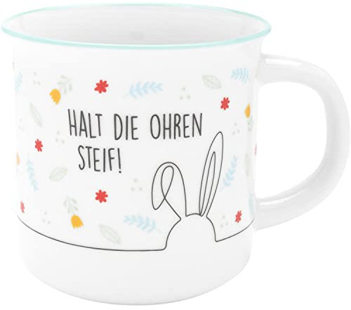 GRUSS & CO Tasse mit Motiv Ohren | Kaffeetasse, New Bone China, 35 cl | Geschenk Ostern, Freunde, Geburtstag | 48035