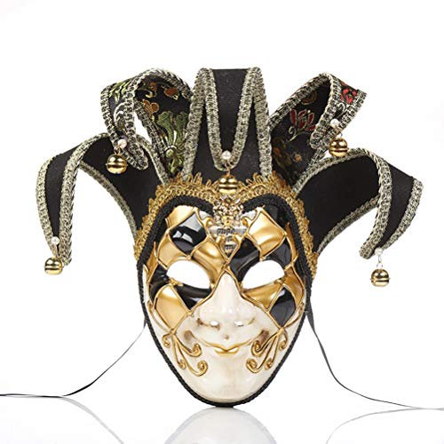 Venezianische Maskerade-Masken, Gesichtsnarr Jolly Joker Venezianische Maskerade-Maske, Halloween, Cosplay-Maske Party, Ball, Abschlussball, Karneval, Wanddekoration