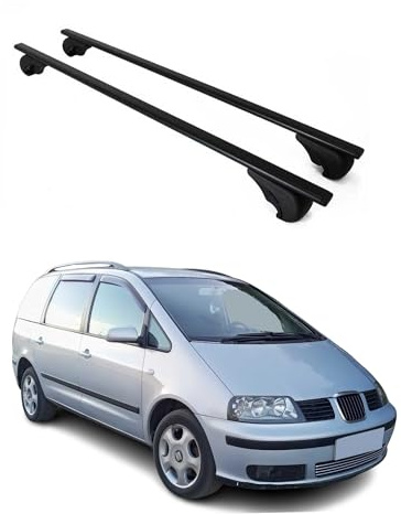 OMAC Dachträger für Seat Alhambra 1996-2010 Stahl 2 Stangen Schwarz