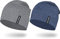 EMPIRELION 9 multifunktionale leichte Running Beanie-Mützen Skull Cap Radsport-Kappen Helmfutter Helm Unterziehmütze Schlaf Kappen für Damen Herren （Mitte grau Mel.+Stahlblau Mel.）
