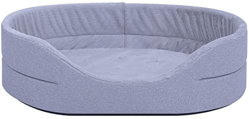 MyBestBuddy Haustierbett Twist grau 70x50 cm M mit 2 cm Vollschaum und extra Liegekissen, 40°C waschbar mit flauschigem Bezug - Katzen- und Hunde-Bett für kleine Hunde, 70 x 50 cm