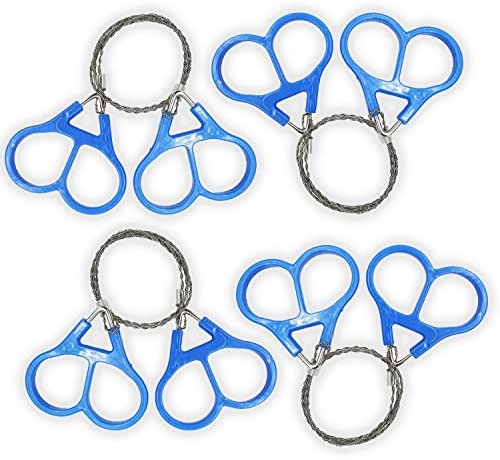 4 Pezzi Filo di Acciaio Sega a Scorrimento, Sega a Filo per Legno, Sega Tascabile in Acciaio Inox con Passanti, Sega a Catena Emergenza, Sega Tascabile in Acciaio, Per Attività All'aperto, Campeggio