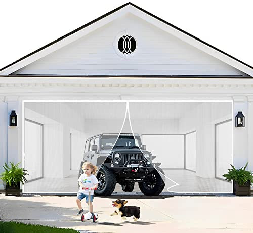 Mosquito Door Screen 255 x 250 cm Keep Insects Out Magnetic Mesh Screen Door for Balcony Sliding Doors Living Room【White】