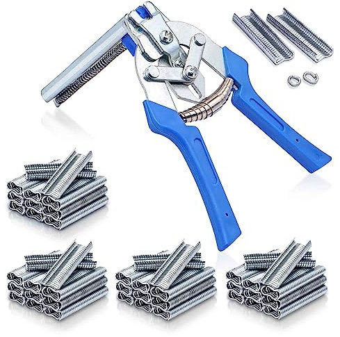 ZHEQOGZH Type M Nail Ring Pliers Kit with 2400pcs M Clips, Automatic Feed Rings, Ergonomic Grip, Alloy Steel, Blue
