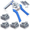 ZHEQOGZH Type M Nail Ring Pliers Kit with 2400pcs M Clips, Automatic Feed Rings, Ergonomic Grip, Alloy Steel, Blue