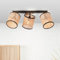 Lightbox 3 flammiger Strahler im Nature Style - Spotbalken mit Rattan Schirme und schwenkbaren Köpfen - 49 cm Breite - geeignet für E14 Fassung - aus Metall/Rattan - in Hellbraun/Schwarz