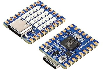 Waveshare RP2040 RGB LED Matrix MCU Placa Basada en Raspberry Pi RP2040 Chip, Onboard 5×5 RGB LED Matrix para Pantalla de Iluminación de Colores, Soporte C/C ++, MicroPython, Arduino