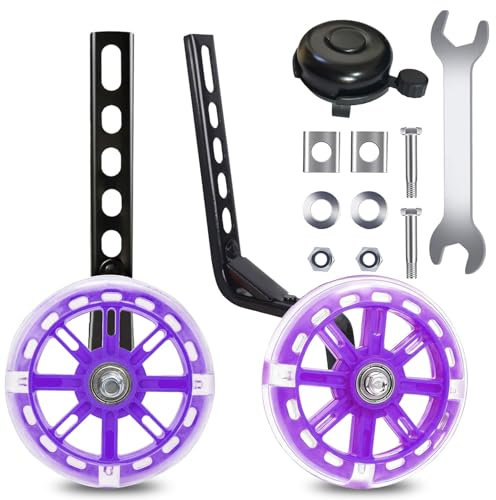 Stützräder,Blinkendes Stützrad Kinder,Kinderfahrrad Stützräder,Fahrrad Stützräder für Kinder,Fahrrad Kleine Räder,Stützräder für Kinderfahrrad Universell für 12 14 16 18 Zoll