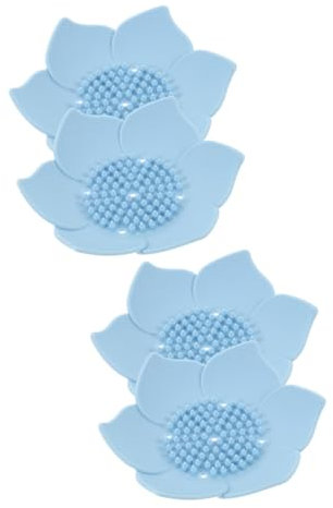 Garneck 4 Stück Seifenschale aus Silikon Seifen Halter Seifenschale in Blumenform Anti-Rutsch-Seifenhalter Schmuckhalter Schmucktablett Organisator für Blumenseife Seifenabtropfgestell