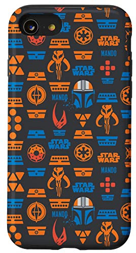 Hülle für iPhone SE (2020) / 7 / 8 Star Wars The Mandalorian Mando Print Schwarz