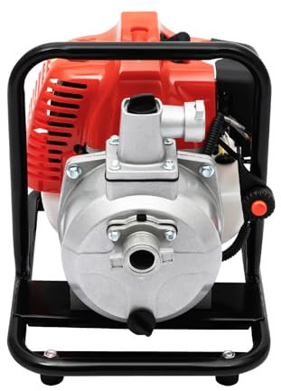 CLEADONG Bomba de agua de gasolina, 1,25 kW, 40,2 cc, 6500 R/min, motor de gasolina de 2 tiempos, motor de gasolina, máx. 30 m, bomba de agua de gasolina con filtro de aire adicional para drenaje o