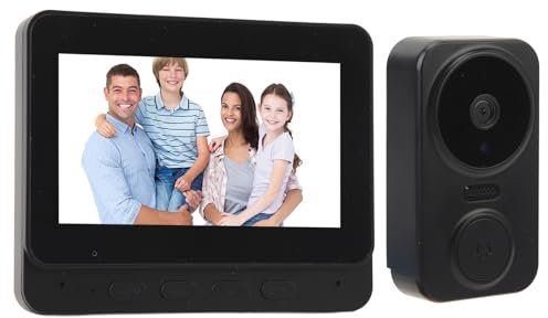 Bewinner Drahtlose WiFi-Video-Türklingel-Gegensprechanlage, 1080P-Video-Türklingelkamera mit Display, Visuelle Überwachungstürklingel, 2-Wege-Audio, Nachtsicht