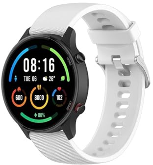 GerRit yzw6688 22-mm-Armband for Smartwatches, kompatibel mit der Uhr GT2 GT 3 GT3 46 MM, Ersatzarmband for GT 2 Pro GT2E, Silikonarmband(White,For gt2 46mm)
