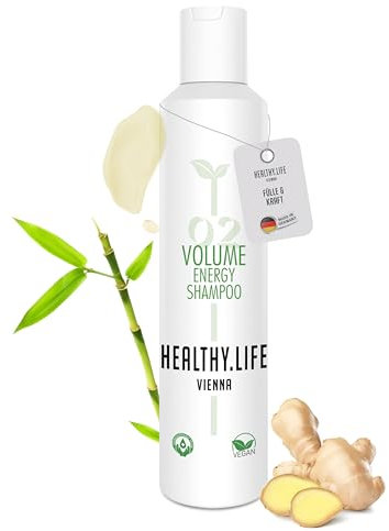 HLV - Volumen Shampoo mit Vitamin B5 & Bambus - veganes, mildes Haarshampoo für feines, kraftloses Haar - stärkt das Haar & befreit von Rückständen -Haarpflege für Damen & Herren (Volume Energy 200ml)