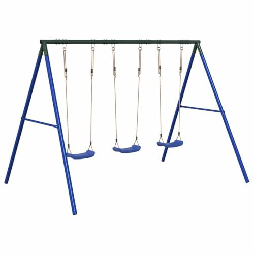 vidaXL Juego de Columpios de Exterior con 3 Columpios, Juego de Columpios, Juegos de Exterior, Columpios Infantiles, Juego de Columpios de jardín