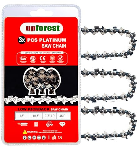 3PC 12 Chainsaw Chain For DEWALT DCCS620B DCCS620P1 DCCS620BWPR320B 20V ,RYOBI RY40509BTL RY40590-CMB1,WORX WG380 40V, Black & Decker LCS1240 40-Volt(90EOPX45)