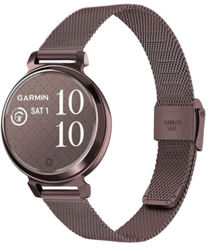 TRUMiRR Ersatz für Garmin Lily 2 Frauen Armband, Mesh Edelstahl Metall Armband Creme Gold Sport Uhrenarmband für Garmin Lily 2 Nur