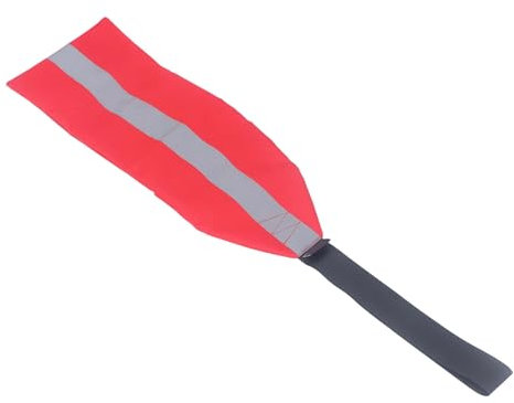 HELEVIA Kayak Safety Flag Multipurpose Oxford Cloth Towing Canoe Red Warning Flag With Reflective Strip for Bicycle Boats (L)