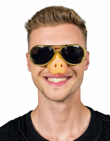 Brille Rockstar mit Nase Gold