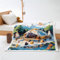 Kuscheldecke Grüne Baumtiere Decke Flanell Lammwolle Kuscheldecke Flauschig Doppelseitiges Design Fleecedecke Weich Decken Pflegeleicht Felldecke Flauschige Blanket Sofadecke 150x200cm
