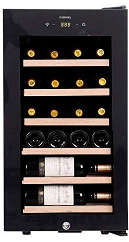 MOLVUS Home Ice Bar-Refroidisseur de vin Rouge et Blanc thermoélectrique à Double Zone pour 22 Bouteilles, réfrigérateur Autonome avec Porte en Verre fumé et Fonctionnement Silencieux