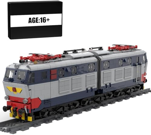 MasterBrickPlay Train Blocchi da costruzione tecnica, 1958 pezzi italiani E-656, set locomotiva modello, giocattolo da costruzione, treno, regalo per adulti e ragazzi (versione statica)