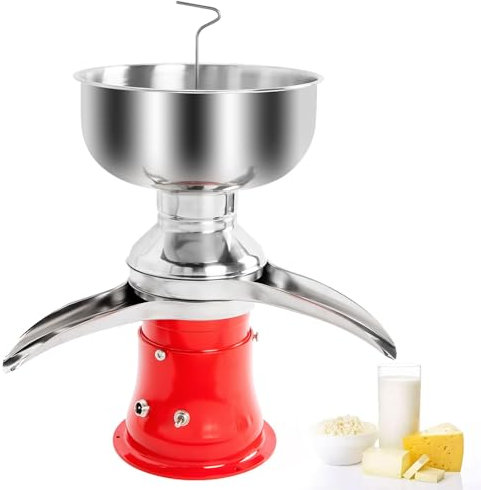 Naturalpowev Elektrischer Milchseparator, 100 l/h Leistung, 10500 U/min, Ziegenmilchseparator mit großem Milchtopf, geeignet für Kuh-, Ziegen-, Schaf- und Kamelmilch