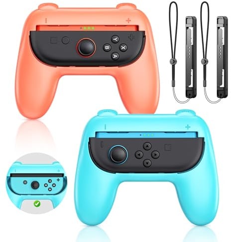 [Fit für Switch 2/1] Controller Griffe Grip für Nintendo Switch2/Switch 1/OLED Modell, Ergonomische Handheld Handgriffe für Joy Con2/1, 2-Pack Komfort Grip Halter für Switch Zubehör