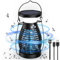 Lampe Moustiques,Solaire Lampe Anti Moustique UV 3 en 1 Anti Moustique Electrique Exterieur Interieur,USB Rechargeable Appareil Anti Moustique 360° Anti Mouche Insecte Tue Mouche (Noir)