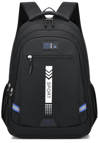 Gyios Sac à Dos Étanche pour Ordinateur Portable, De Voyage d'affaires Grande Capacité, D'école Décontracté Le Lycée Et L'université-Noir