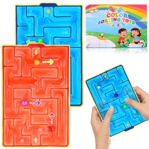Ainiv 2 Stück Labyrinth Spiel Sensorik Spielzeug, Fidget Squishy Toy | GelgefüLlte Anti Stress Autismus Spielzeug für Kinder Jugendliche, Anxiety ADHD Toys, Beruhigend Bei Stress Angst