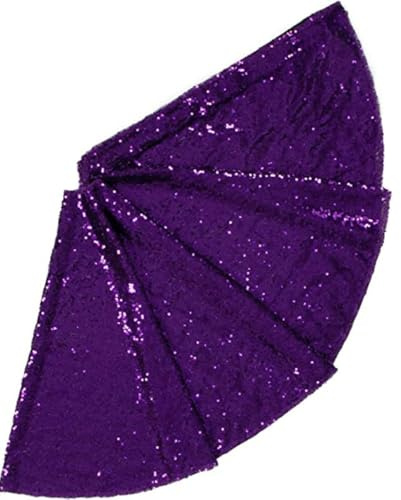 Wambere Glitzer Pailletten Weihnachtsbaum-Rock Matte Weihnachtsbaum Decke Baumrock Baummatte Weihnachtsbaum-Teppich Weihnachtsbaumrock Baumunterlage für Tischplatte Bäume Weihnachtsmann,Lila,60CM-A