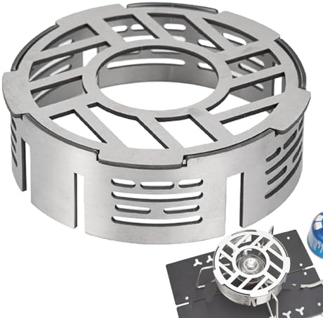 Genérico Windschutz für Campingkocher, Camping-Windschutzscheibe, Schutzring für Brennergrill, stabile Anzeige für Küchenherd