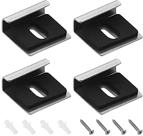 4 Pcs Frameless Wall Mirror Hanging Kit, Height Adjustable, Includes Heavy-Duty Dowels & Screws, for Bathroom or Room Mirrors (Silver)‌