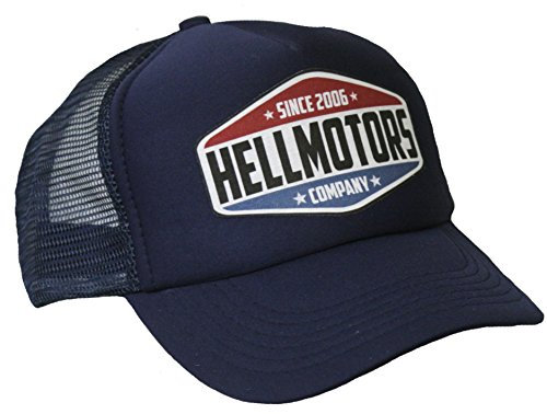 HELLMOTORS Trucker Cap Navy Hot Rod US Car Oldschool Biker Mütze Hut Rockabilly