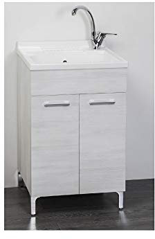 Mobile Lavatoio per interno 60×50 Rovere Bianco