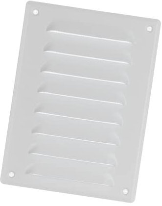 140x190mm / 6x7 inch White Metal Air Vent Grille Cover with Insect Mesh - Ventilation Cover