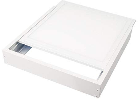 LEDUNI Kit Marco de superficie de Panel 60×60 Blanco Marco Panel LED Empotrable Kit de Superficie Panel 60X60 Marco de Montaje Superficie Borde Blanco