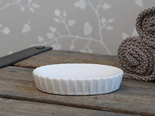 Chic Antique Distributeur de Savon Diamant/Relief H15cm Porcelaine Savon Pompe Soapdish Shabby Design - Porte-Savon Diamant Blanc