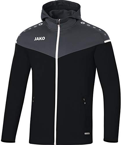 JAKO Herren Champ 2.0 Kapuzenjacke, schwarz/anthrazit, L EU