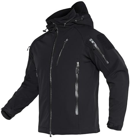 TACVASEN Herren Softshelljacke Militär Warme Fleece Outdoorjacke Wind- und Wasserdichte Jacke mit Zwei-Wege-Reißverschluss