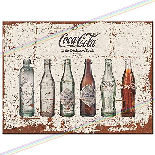 Targa in metallo da appendere alla parete in metallo, con logo Coca Cola Man, misura media (20 cm x 15 cm)