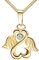 JEVELION Gold Engel-Herz-Flügel-Anhänger 333 Gold 8 Karat, Kettenanhänger für Damen mit Zirkonia. Mit Kette 50 cm