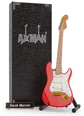 Hank Marvin (The Shadows) Miniature Guitar Replica - Music Gifts - Handmade Ornamental 1/4 Scale - Includes a Display Box, Name Tag and Miniature Guitar Stand