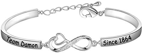 Team Damon/Stefan Since 1864 Armband Vampir Fandom Geschenk für Vampir Mädchen, Einheitsgröße, Edelstahl