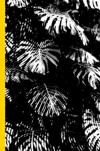 Black & White Monstera Notebook - 110 Pages: Black & white monstera plant notebook with lined pages
