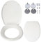 WC Sitz, Toilettendeckel weiß, wc deckel mit absenkautomatik und Quick-Release Funktion für Leichte Reinigung, Antibakterielle Klodeckel O Form Toilettensitz mit Verstellbaren Scharnieren (Klassisch)
