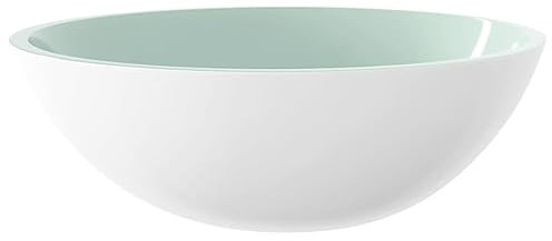 vidaXL Waschbecken, Becken für Badezimmer Waschraum Nasszelle, Aufsatzwaschbecken über der Theke, Waschschale Waschtisch, Glas Weiß