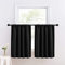 Icegrey Tende per piccole finestre Mezza cucina tende da finestra con Tasca, tenda da bistrot per cucina in stile country house, Nero, 70 cm L x 60 cm B (1 Stück)