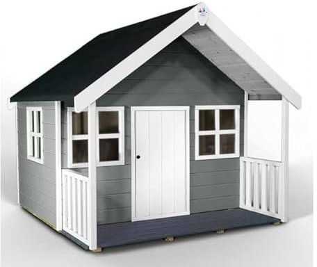 Bella Wooden Playhouse - (Pebble Grey)